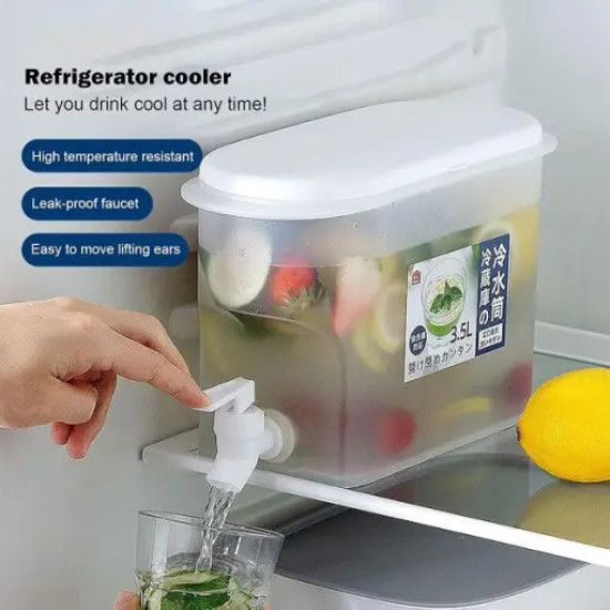 3L Refrigerator Water Jug with Faucet – Plastic Juice & Cold Drink Dispenser