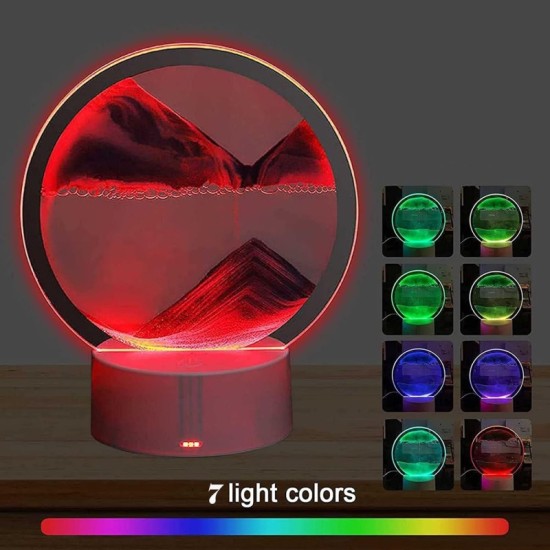 3D Hour Glass with RGB Light Lamp