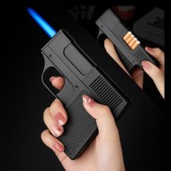 Single Jet Flame Gun Lighter With Storage Clips