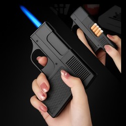 Single Jet Flame Gun Lighter With Storage Clips
