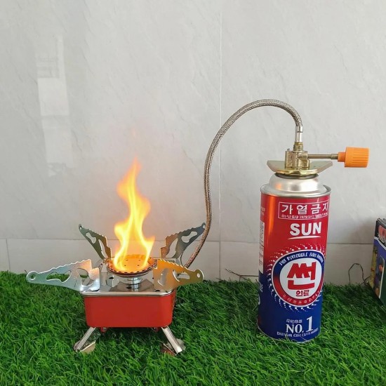 Mini Portable Gas Stove - সাথে ১টি গ্যাস ক্যান ও ১টি ক্যারি ব্যাগ সম্পূর্ণ ফ্রি!