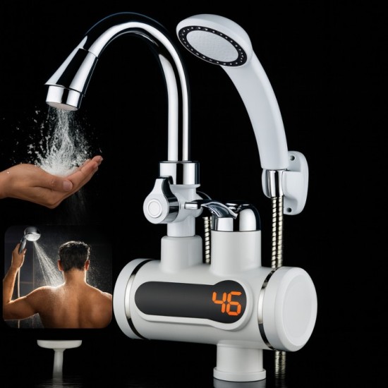 Hot Water Tap With Hand Shower For Wall Mount