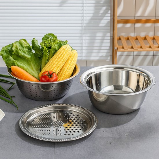 3-in-1 Multifunctional Stainless Steel Basin With Grater